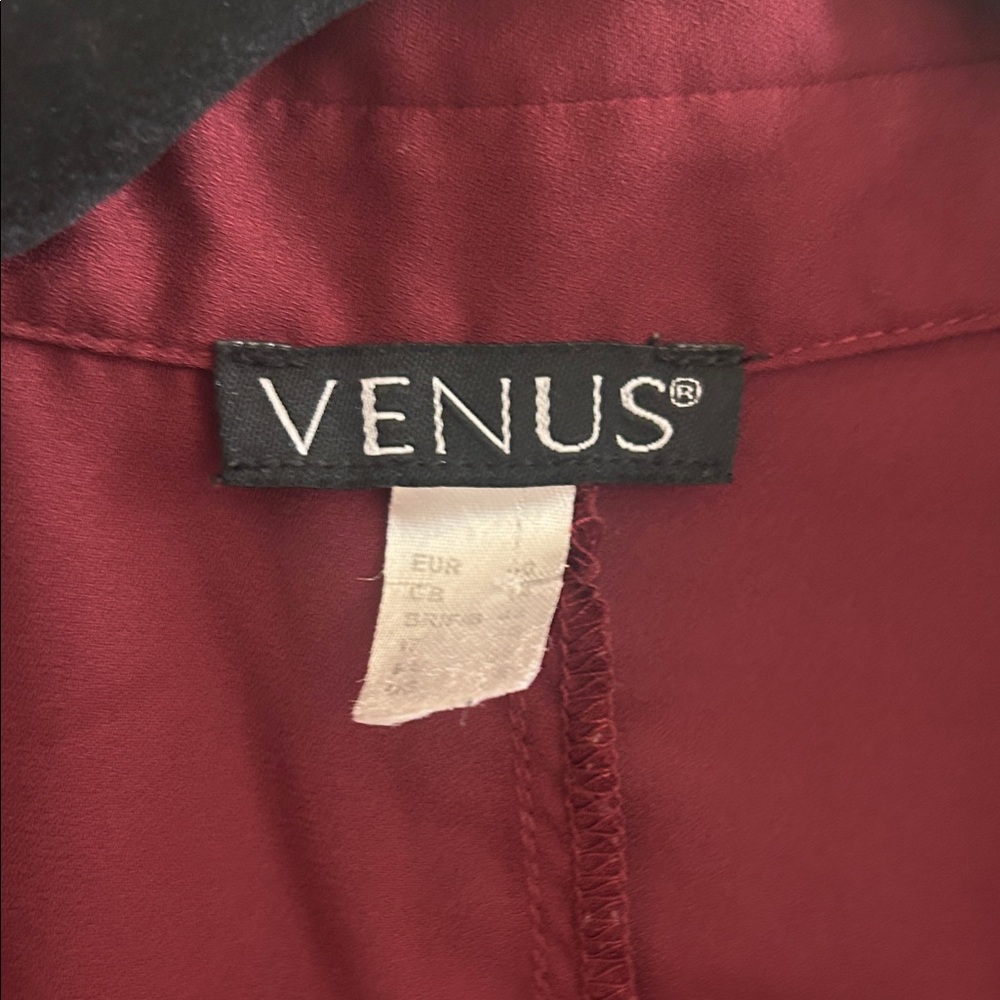 VENUS Women's Burgundy Wrap Blouse - Picture 2 of 8